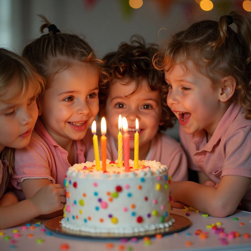 Birthday cake celebration moment