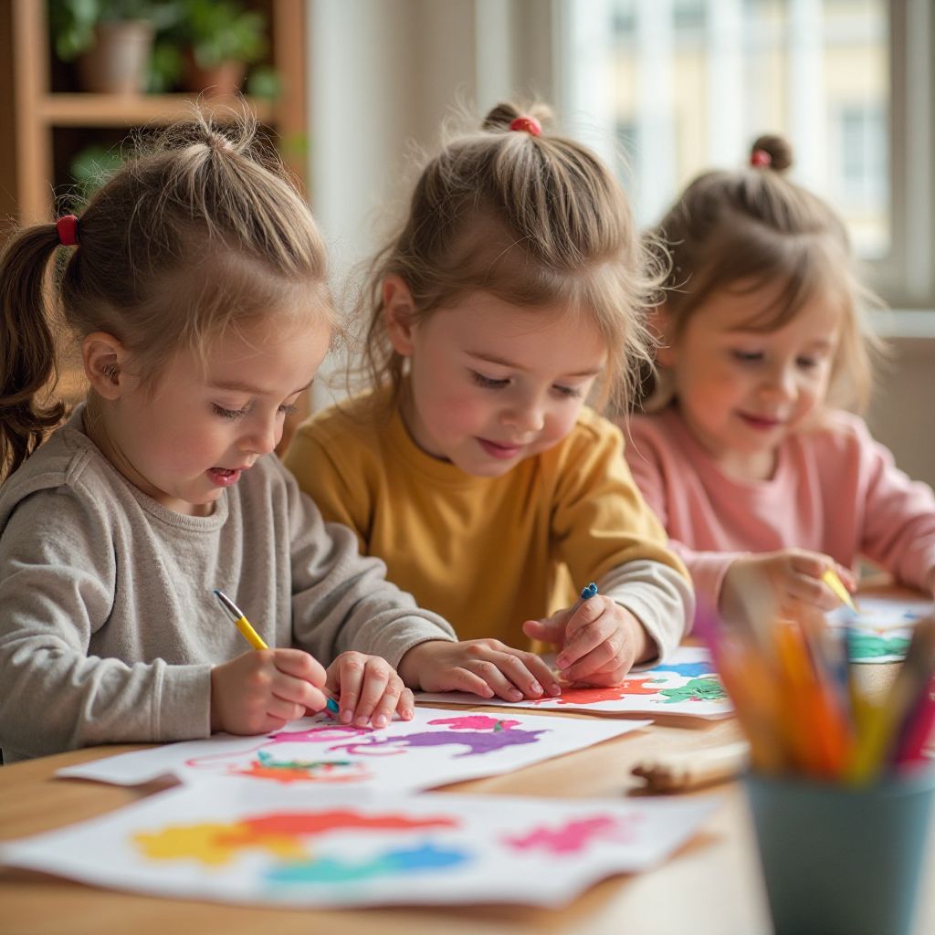 Children doing craft projects
