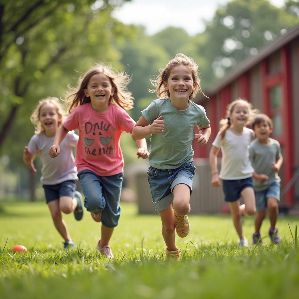 Children playing outdoor games