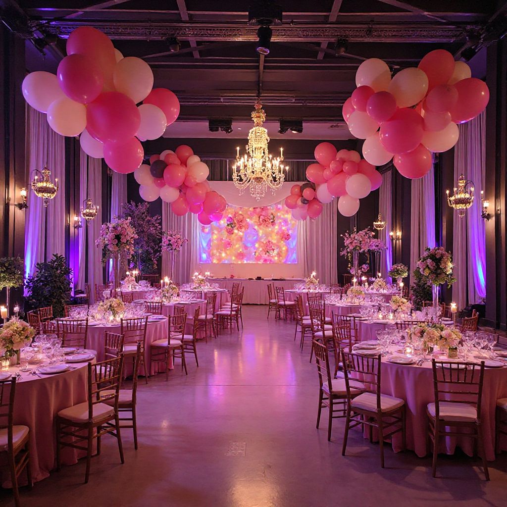 Themed party venue setup
