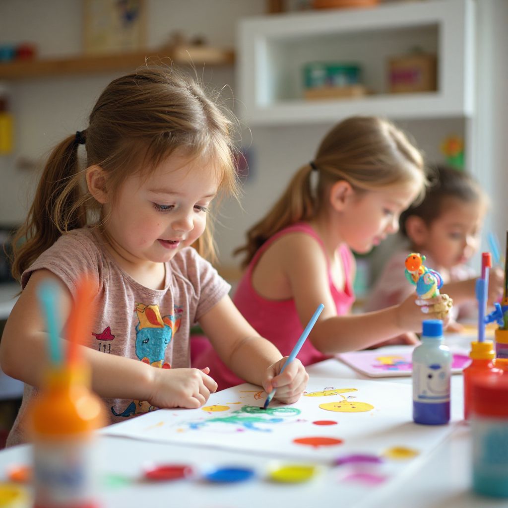 Children doing creative crafts